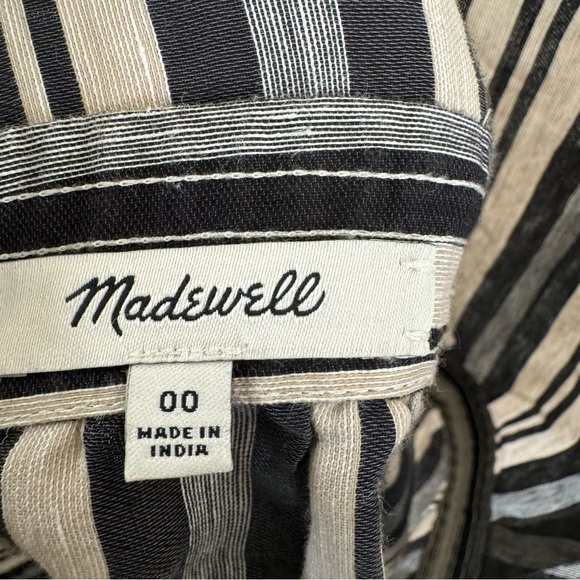 Madewell Striped Linen/ Cotton Blend Evelyn Apron Navy White Mini Dress - Picture 10 of 15